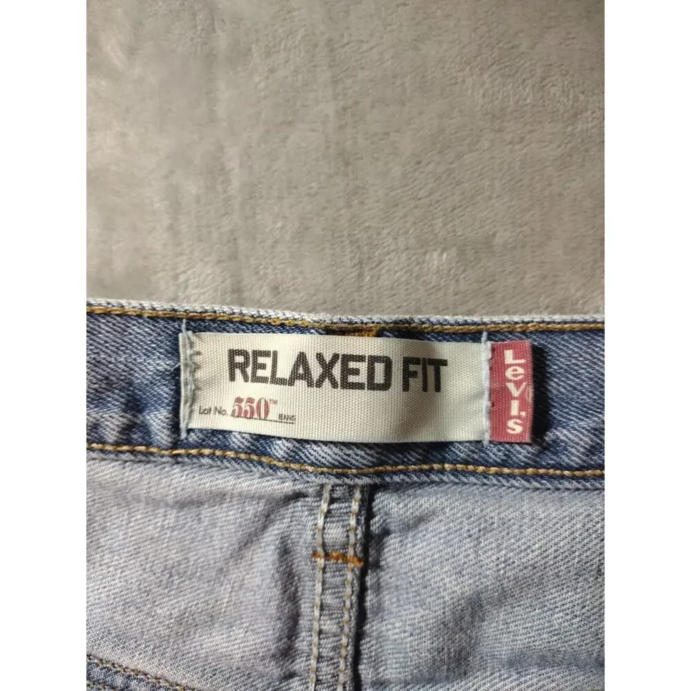 Vtg Levis 550 Jeans Mens 36x31 Relaxed Fit Light Wash Retro Y2K Streetwear USA